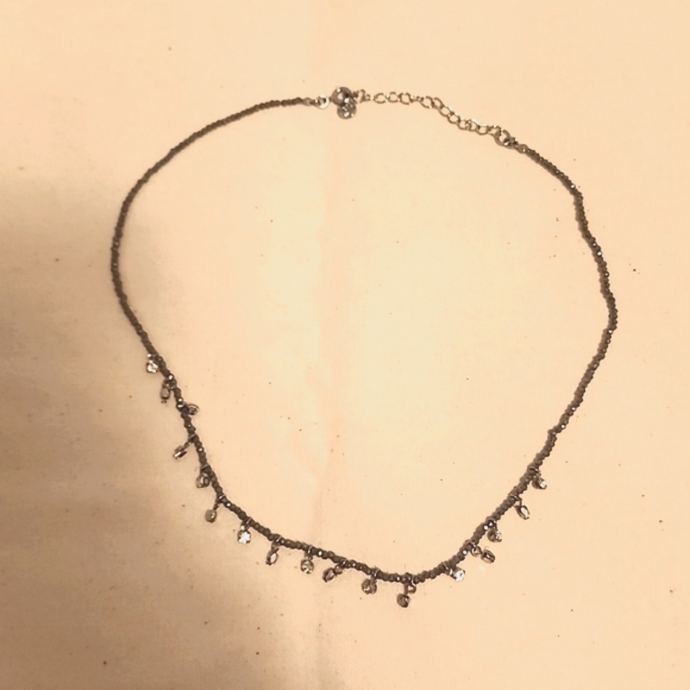 Loft women's beaded faux diamond necklace 18 inches